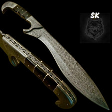 Faca Bowie/mini espada personalizada feita à mão em aço damasco tipo Kukri SK0014SK comprar usado Faca Bowie/mini espada personalizada feita à mão em aço damasco tipo Kukri SK0014SK comprar usado  Enviando para Brazil