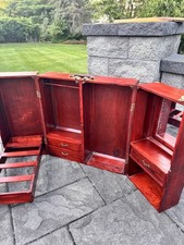 Estojo de transporte vintage de madeira para boneca com cama Murphy 20x20x9" comprar usado  Enviando para Brazil