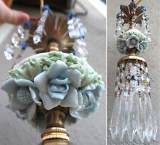 mini lustre bebê abajur bronze cristal vintage porcelana azul rosa flores comprar usado  Enviando para Brazil