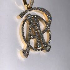 Pingente masculino de moissanita corte redondo 3 quilates folheado a ouro amarelo 14K comprar usado  Enviando para Brazil