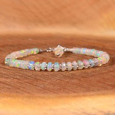 AAA+ Pulseira de Opala Welo Etíope Natural, Pulseira Minimalista de Opala Etíope, comprar usado  Enviando para Brazil