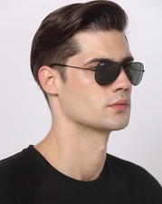 Óculos de sol Ray-Ban aviador armação de metal preto lente cinza VENDA comprar usado  Enviando para Brazil