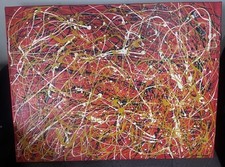 Pintura al óleo sobre lienzo firmada Jackson Pollock segunda mano  Embacar hacia Mexico