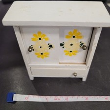 Mini armário de 2 portas para casa de bonecas com gaveta decorada com flores comprar usado  Enviando para Brazil