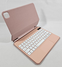 Capa com teclado para 11" iPad Air M2 2024 rosa retroiluminado Bluetooth magia magnética comprar usado  Enviando para Brazil