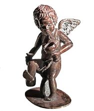 Estatueta antiga em miniatura de prata maciça barulhenta anjo cupido querubim bebendo, usado comprar usado  Enviando para Brazil