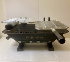 Tampo de mesa portátil vintage ferro fundido duplo Hibachi grelha Taiwan 17"x10", usado comprar usado  Enviando para Brazil