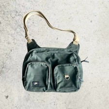 Bolsa de lona vintage Nike Messenger corpo cruzado ombro verde anos 2000 laptop, usado comprar usado  Enviando para Brazil