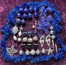 Christmas baubles blue for sale  UPMINSTER