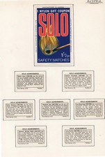 Solo safety matches for sale  DARLINGTON