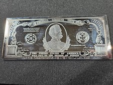 🌟 VINTAGE 6 onças troy .999 prata $1000 certificado barra de notas FRN comprar usado  Enviando para Brazil