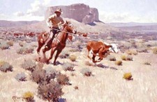 36"Grande decoração de parede home office pintura a óleo feita à mão em tela-vida de um cowboy comprar usado  Enviando para Brazil