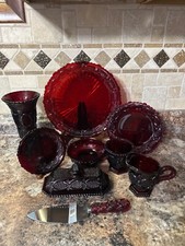 Usado, Avon Red CAPE COD•Vaso servidor torta prato manteiga tigela de açúcar pratos creme~ESCOLHA comprar usado  Enviando para Brazil