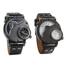 Relógio de pulso masculino militar exército mostrador duplo pulseira de couro quartzo analógico esporte comprar usado  Enviando para Brazil