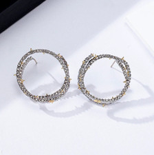 Brincos redondos de strass banhados a ouro de dois tons Alexis Bittar, usado comprar usado  Enviando para Brazil