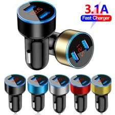 Voltímetro digital LED carregador de cigarro carro USB portas duplas 3.1A 12V/24V comprar usado  Enviando para Brazil