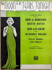 Usado, 1937 BETTE DAVIS FILM partitura KID GALAHAD MoonIsInTearsTonight M. K. Jerome comprar usado  Enviando para Brazil