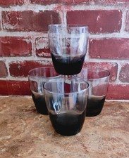 Set 4 Libbey Classic Smoke Black Glass Ombre Tapered Double Old Fashion Whiskey comprar usado  Enviando para Brazil