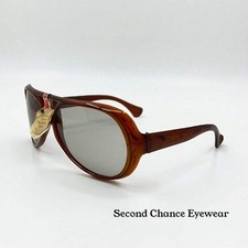 Óculos de sol italiano anos 70/80 – Aviator âmbar acetato não usado vintage-Org. Lentes, usado comprar usado  Enviando para Brazil