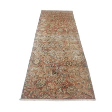 Tapete de corredor turco floral 3x9, corredor Oushak vintage 3x9, corredor verde rosa comprar usado  Enviando para Brazil