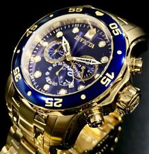 Relógio Invicta masculino Pro Diver Scuba com cronógrafo mostrador Azul Folheado A Ouro 18Kt com 0073 comprar usado  Enviando para Brazil