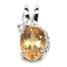 Plata de ley 925 6 x 8 mm. Colgante de citrino amarillo dorado y circonita cúbica  segunda mano  Embacar hacia Mexico