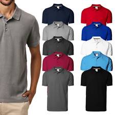 Camisa polo masculina pique lisa roupa de trabalho 100% algodão manga curta tops venda no Reino Unido, usado comprar usado  Enviando para Brazil