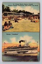 Cartão postal vintage Crystal Beach Ontário-Canadá, playground de verão, casa de banho comprar usado  Enviando para Brazil