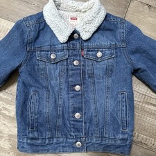 Usado, JAQUETA SHERPA jeans azul vintage LEVIS meninos grande 6X 6-7 Snap aba vermelha infantil comprar usado  Enviando para Brazil