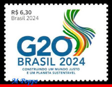 24-14 BRASIL 2024 G20, CONSTRUINDO UM MUNDO JUSTO E UM PLANETA SUSTENTÁVEL, SEM MARCA DE CHARNEIRA comprar usado  Brasil 