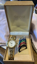 Auténtico Reloj Mujer Gucci Vintage Bisel Cambiante Dorado Blanco 6 Colores - Excelente Estado, usado segunda mano  Embacar hacia Argentina