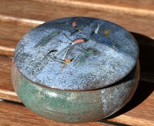 Tigela de cerâmica Polia Pillin Bird Art com tampa - 3 3/4”, usado comprar usado  Enviando para Brazil