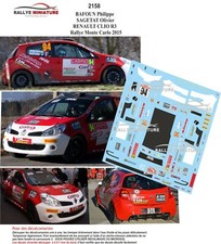 DECALS 1/43 REF 2158 RENAULT CLIO BAFFOUN RALLYE MONTE CARLO 2015 WRC RALLY comprar usado  Enviando para Brazil
