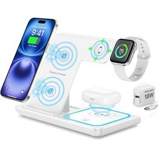 Estación de carga base de cargador inalámbrico 3 en 1 para Apple Watch iPhone y Airpods segunda mano  Embacar hacia Mexico