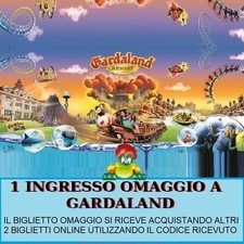 Używany, Gardaland Buono Sconto 3x2  Paghi 2 Biglietti ne Ricevi 3 da utilizzare ONLINE na sprzedaż  Wysyłka do Poland