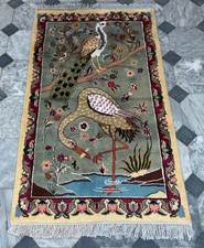 Usado, Tapete vintage feito à mão pendurado na parede tapete de lã e seda 151 x 91 cm comprar usado  Enviando para Brazil