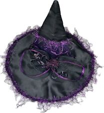 Chapéu bruxa Halloween renda rede penas roxo comprar usado  Enviando para Brazil