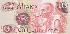GHANA 10 CEDIS 1978 SIN CIRCULAR segunda mano  Embacar hacia Mexico