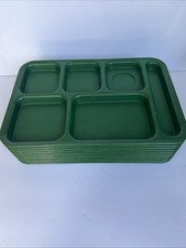 Usado, Lote Vintage de 10 Bandejas Cambro Verde Escuro PS1014 Almoço Sala de Aula Bandejas Escolares comprar usado  Enviando para Brazil