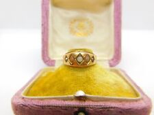 Anel vitoriano de ouro amarelo 15 quilates, pérola semente e barco coral 1886 Chester antigo comprar usado  Enviando para Brazil