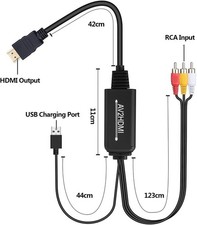Conversor RCA para HDMI, conversor de cabo adaptador AV para HDMI com manual comprar usado  Enviando para Brazil