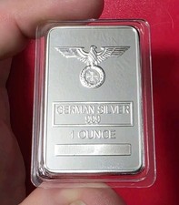 Eagle Iron Cross - 1oz .999 lingote de barra à prova de liga de prata fina ALEMÃ em cápsula  comprar usado  Enviando para Brazil