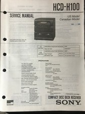 MANUAL DE SERVIÇO ORIGINAL E ESQUEMA SONY HCD-H100 D729, usado comprar usado  Enviando para Brazil