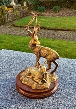 Vintage brass stag for sale  MAUCHLINE