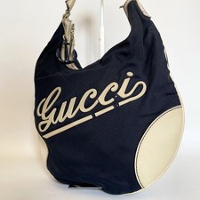 Bolsa de ombro de couro náilon GUCCI logotipo grande preta uma alça MBb0724 comprar usado  Enviando para Brazil