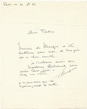 François pompon lettre d'occasion  Versailles