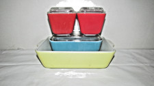 PYREX VINTAGE 7 PEÇAS CONJUNTO DE PRATOS DE ARMAZENAMENTO CORES PRIMÁRIAS - SEM TAMPA AMARELA comprar usado  Enviando para Brazil