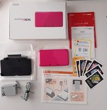 Console Nintendo 3DS rosa brilhante caixa manual CTR-001 retrô sistema de jogos portátil comprar usado  Enviando para Brazil