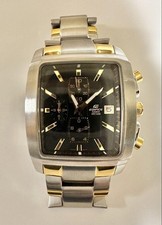 Usado, Relógio cronógrafo quadrado Casio Edifice aço inoxidável modelo WR100M comprar usado  Enviando para Brazil