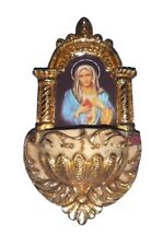 Fonte de água benta montada na parede Madonna Maria Virgem parede 15cm igreja de água benta comprar usado  Enviando para Brazil